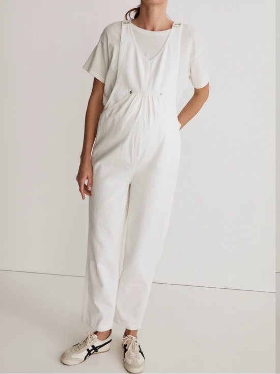 Madewell Pants - Maternity Kangaroo-Pocket
Overalls in Tile White